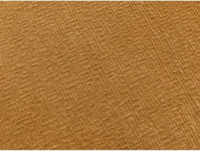 Musztardowa rozkładana sofa do spania z tkaniny szenilowej 220 cm Hugo – Bobochic Paris