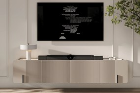 Szafka RTV Malmi 200 cm wisząca - kaszmir / crema bianca / czarny