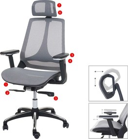 Krzesło biurowe MCW-A59,  szary/szary