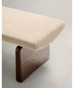 Beżowo-ciemnonaturalna ławka z tkaniny szenilowej Topaz – Kave Home