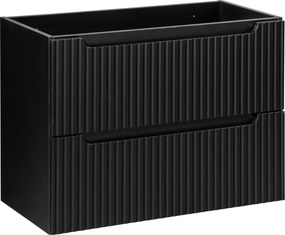 Wisząca szafka umywalkowa 2 szuflady Nova 80 cm, czarny mat