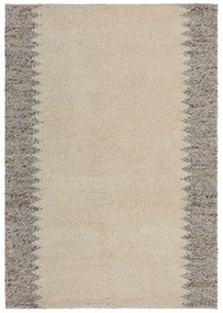 Szaro-kremowy dywan z mieszanki wełny tkany ręcznie 120x170 cm Minerals Border – Flair Rugs