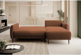 Narożnik BONO z funkcją spania Drewniane nóżki Eleganckie podłokietniki Głębokie siedzisko Prawa strona Barrel 54