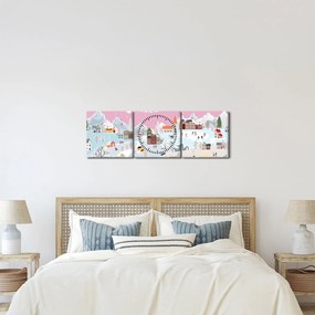 Obraz - Magiczna zima (z zegarem) (90x30 cm)