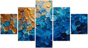 Obraz - Niebiesko-złoty obraz (125x70 cm)