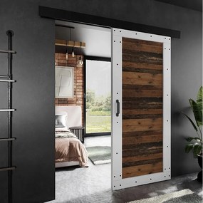 Drzwi przesuwne PALADIO 2 z maskownicą biały i old style 90