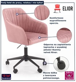 Nowoczesny różowy fotel obrotowy Z8-G71