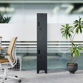 Szafka BHP ubraniowa pracownicza antracytowa BARTEK 1 Plus 292 x 1720 x 450 mm