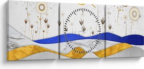 Obraz - Złote Góry (z zegarem) (90x30 cm)