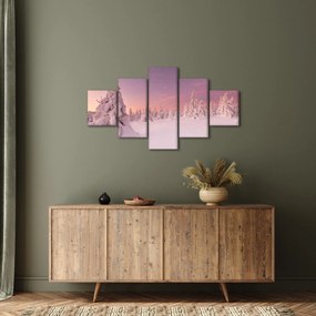 Obraz - Drzewa pod warstwą śniegu (125x70 cm)