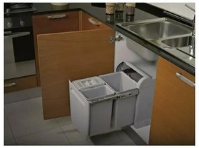 Elletipi Wbudowany kosz na śmieci CITY - wysuwany, 18 + 12 + 12 + 8 l