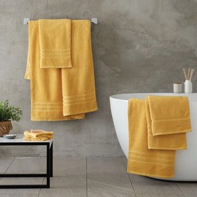 Żółte bawełniane ręczniki kąpielowe frotte zestaw 2 szt. 90x140 cm Zero Twist – Catherine Lansfield