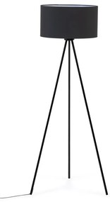 Czarna lampa stojąca z tekstylnym kloszem (wys. 157 cm) Ikia – Kave Home