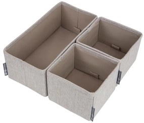 Zestaw 3 beżowych organizerów Bigso Box of Sweden Drawer
