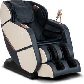 Fotel Masujący ZX ULTRA PRO MAX Wypoczynkowy Relaksacyjny Granatowy Ekoskóra Nowoczesny