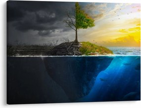 Obraz przedstawiający dwie strony (70x50 cm)