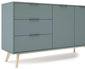 Zielonoszara niska komoda 140x81 cm Pisco – Marckeric