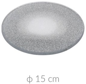 Talerz dekoracyjny, srebrny brokatowy