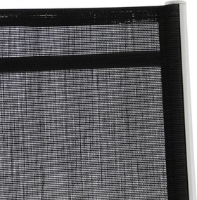 Leżak krzesło ogrodowe składane z wysokim oparciem i podnóżkiem czarne