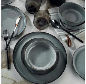 Zestaw obiadowy 24-elementowy, niebieski, porcelana