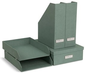 Zielone kartonowe organizery zestaw 5 szt. na dokumenty Holger Canvas Paper Laminate – Bigso