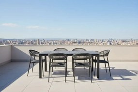 Krzesło Ogrodowe Antracyt 56x60x78 cm Plecione Ręcznie Sznurki Nowoczesne