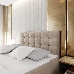 Masseno Łóżko kontynentalne GLOS z pojemnikiem na pościel 160x200 cm - Beżowy, PAROS 02