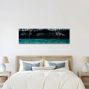 Obraz wody i skał (170x50 cm)