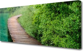 Obraz canvas Drewniany Mostek w Lesie