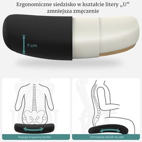Krzesło biurowe z zagłówkiem MAGNUS, maks. 150 kg, czarne SongmicsHome