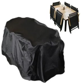 Czasza parasola ochronny na stół 150x90 cm + 4 do 6 rozkładanych krzeseł