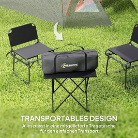 Outsunny Lekki Namiot Campingowy dla 3 Osób, Stabilny, Wodoodporny, UV 50+ z Przedsionkiem, Drzwi, Okna, Szary