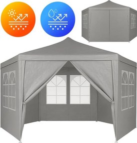 Pawilon ogrodowy z oknami 2x2x2m, namiot ogrodowy, szary Gardella-WGY