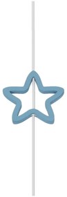 Biało-jasnoniebieska lampa wisząca z tekstylnym kloszem Single – Candellux Lighting