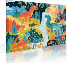 Obraz na szkle - Wesołe dinozaury (70x50 cm)