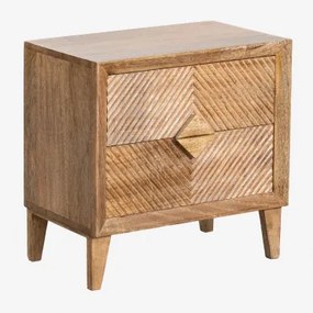 Prostokątny Stolik Nocny 50x35 Cm Z Drewna Mango Dibeny Drewno Mango - Sklum