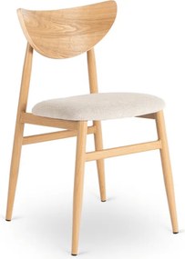 Krzesło Tapicerowane z Drewna Giętego BRAGA Dąb/Krem Retro