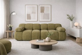 Sofa modułowa dwuosobowa, tkanina welurowa Salvador, Oliwkowy, Selia