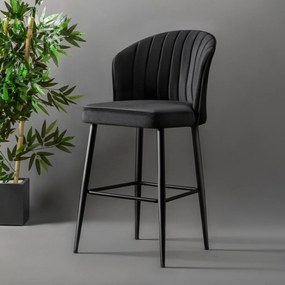 Zestaw krzeseł barowych Rubi Black and Black, 2 szt., 2 szt.