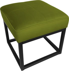 Pufa MAX tkanina Welur loft ławka podnóżek metal : Kolor Stelaża - Czarny , Kolor tkaniny - VELVET - BL75, Typ tkaniny - Velvet