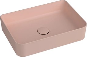 Umywalka ceramiczna nablatowa różowa bez otworu na baterie 50 x 35 cm LERA pink