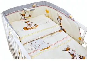 Pościel 120x90 Z Ochraniaczem I Wypełnieniami Do łóżeczka 120x60 - Zebra Balonik Szary