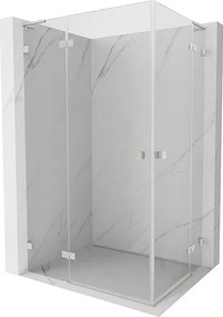Mexen Lunar L Duo kabina prysznicowa uchylna lewa 95 x 80 cm, transparent, nikiel szczotkowany - 834L-095L-080P-97-00