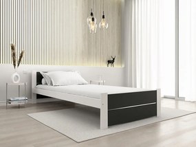 Łóżko IKAROS DOUBLE 90 x 200 cm, antracyt/biały Stelaż: Ze stelażem listwowym rolowanym elastycznym, Materac: Materac Coco Maxi 20 cm