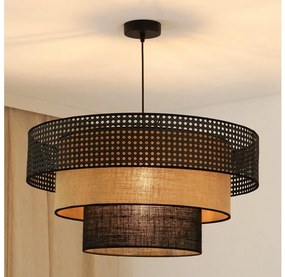 Brilagi - Lampa wisząca DAKOTA LUNETA 1xE27/15W/230V Ø60 cm czarna/ratán