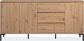 Komoda 3-drzwiowa, 3 szuflady i 2 półki, szerokość 170 cm - PLOCK