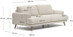 Beżowa sofa 231 cm Karin − Kave Home