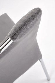 Krzesło tapicerowane K578 VELVET szare HALMAR