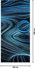 Fototapeta na drzwi - Niebieska abstrakcja (95x205cm)
