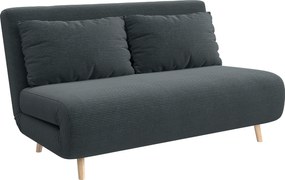 HOMCOM Sofa z funkcją spania, łóżko dla gości, 3-stopniowe regulowane oparcie, wygląd sztruksu, do 120 kg, 141 x 90 x 81 cm, Ciemnoszary